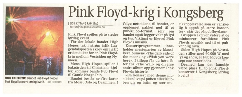 Pink Floyd-krig i Kongsberg